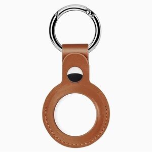 Leather Case For Apple AirTag with Keychain‎ Brown 1st Gen